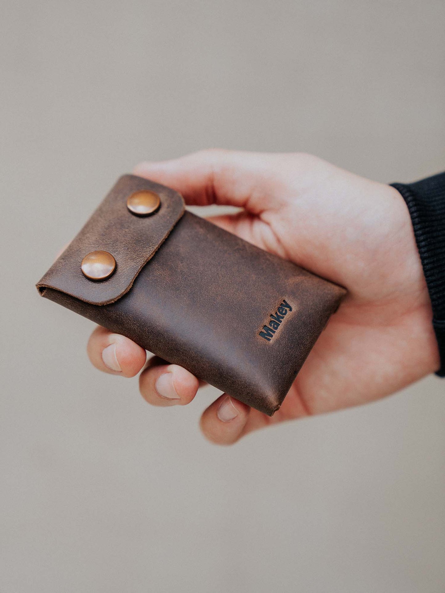 Crazy Horse Leather Type Wallet "Rhombus" - MAKEY EU