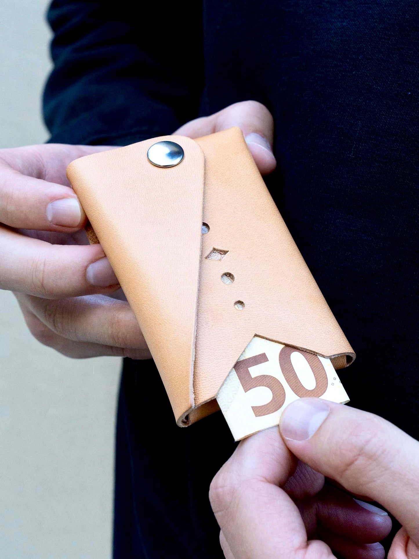 Crazy Horse Leather Type Wallet "Rhombus" - MAKEY EU