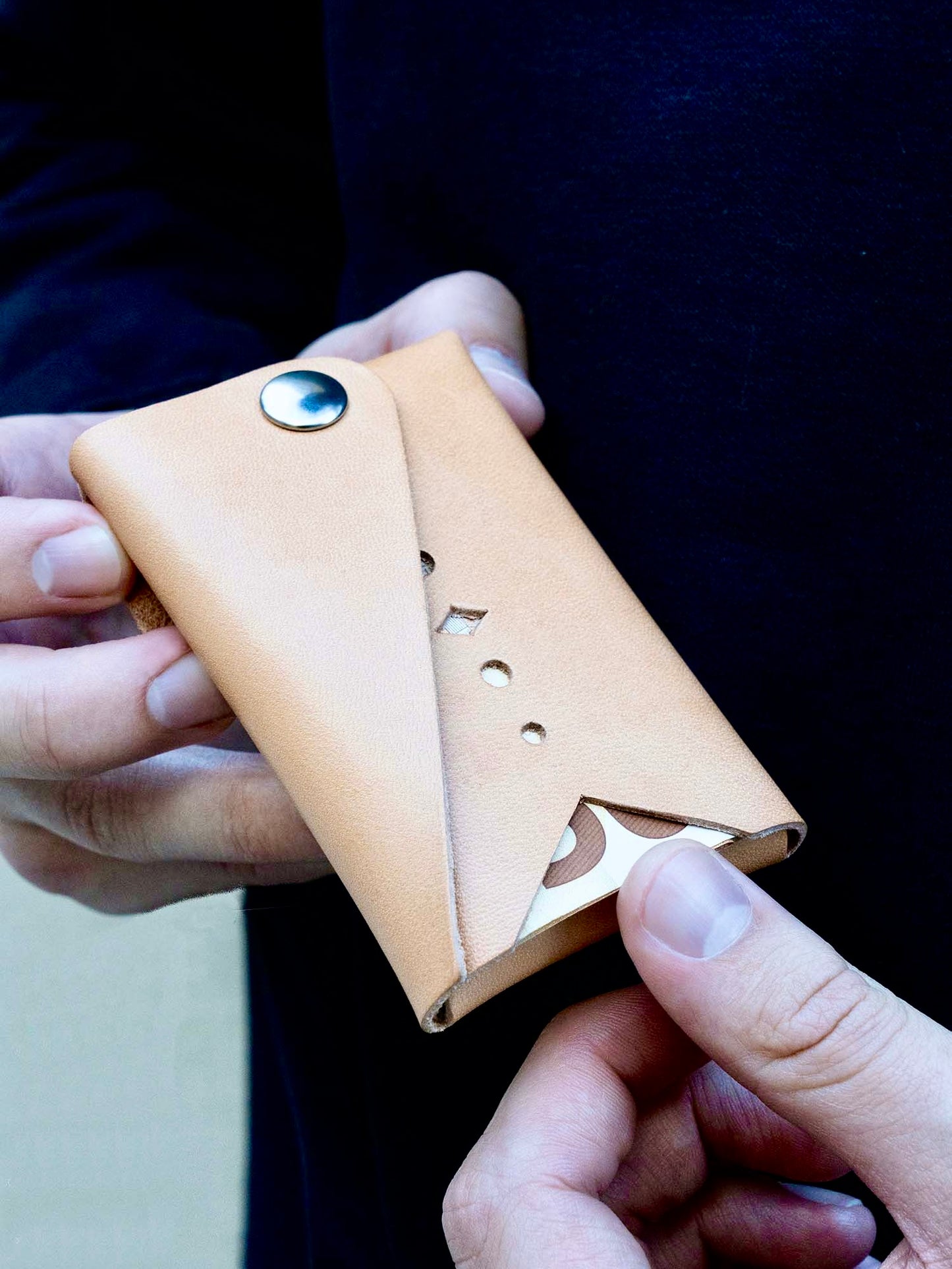 Crazy Horse Leather Type Wallet "Rhombus" - MAKEY EU