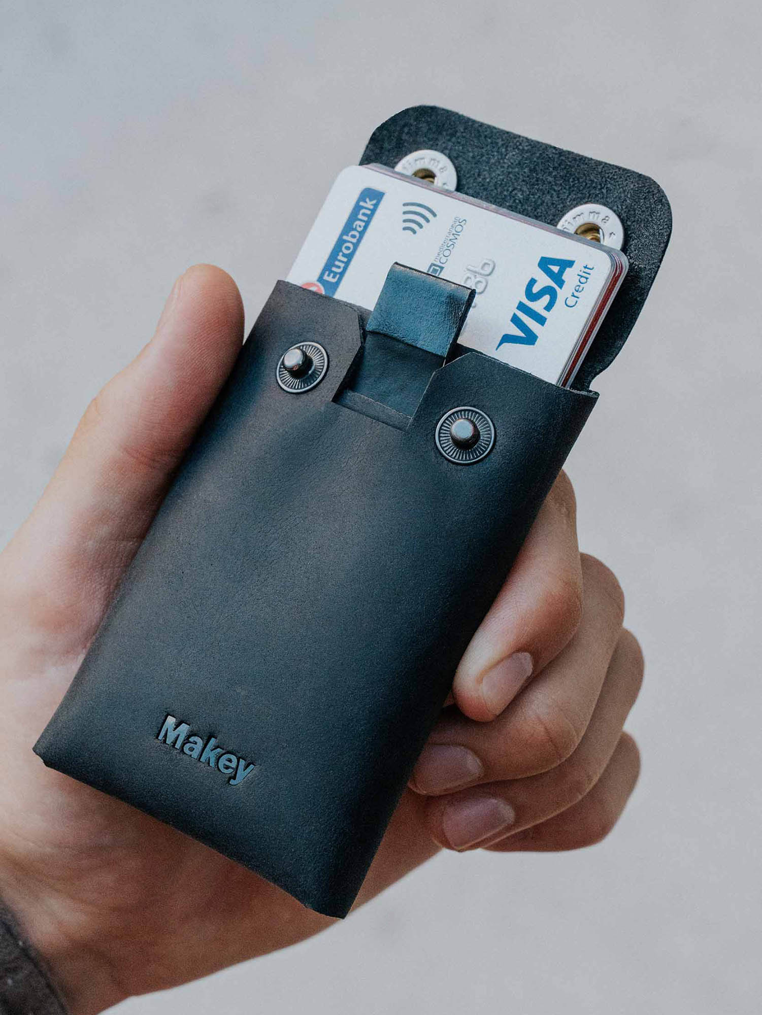 Crazy Horse Leather Type Wallet "Rhombus" - MAKEY EU