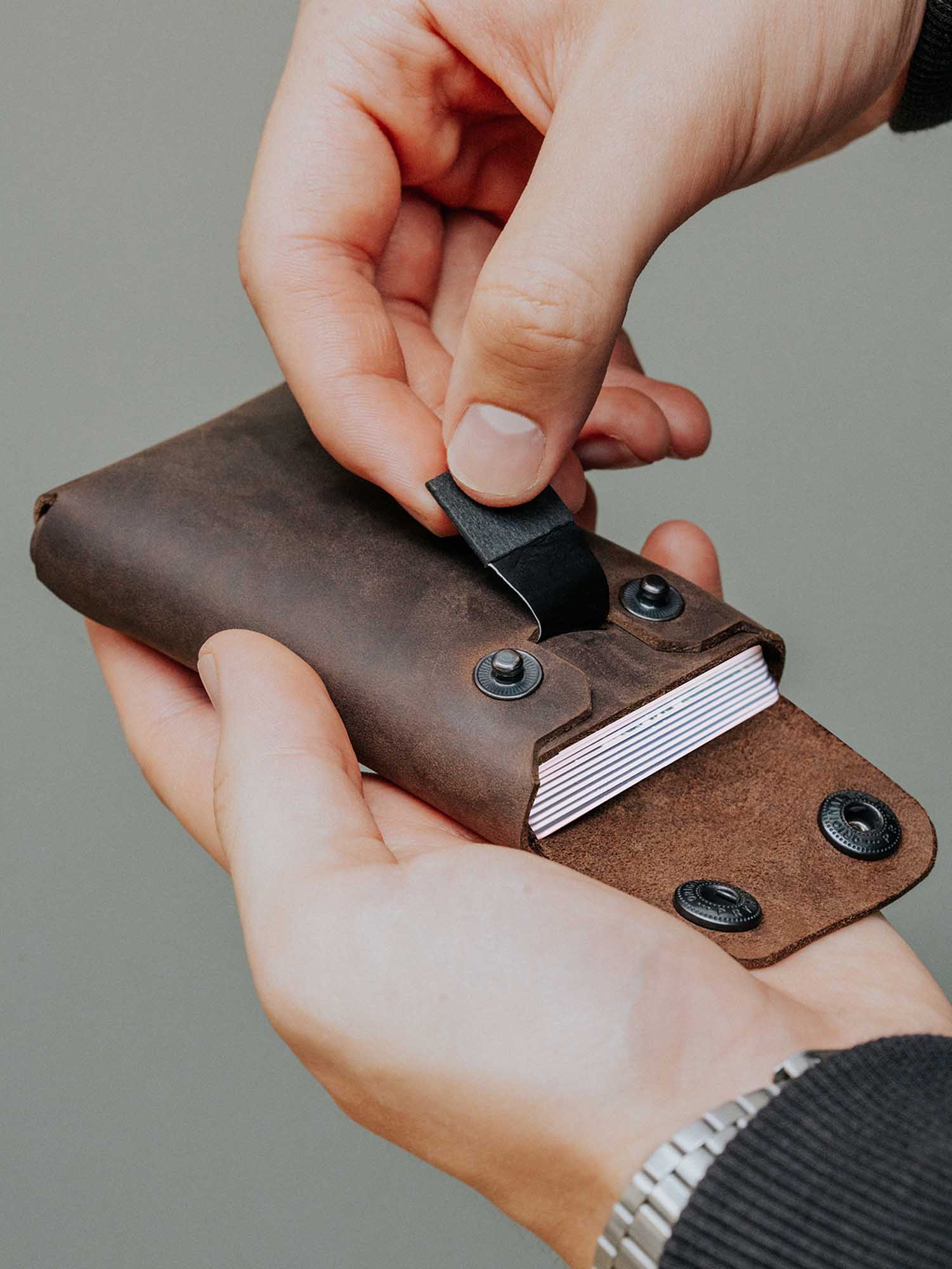 Crazy Horse Leather Type Wallet "Rhombus" - MAKEY EU