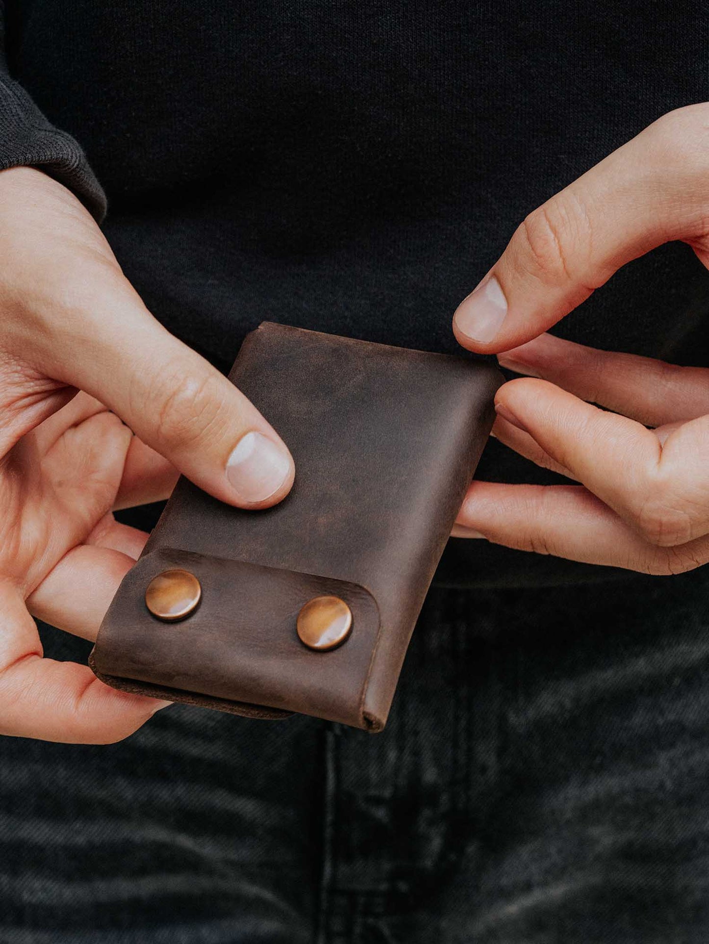 Crazy Horse Leather Type Wallet "Rhombus" - MAKEY EU