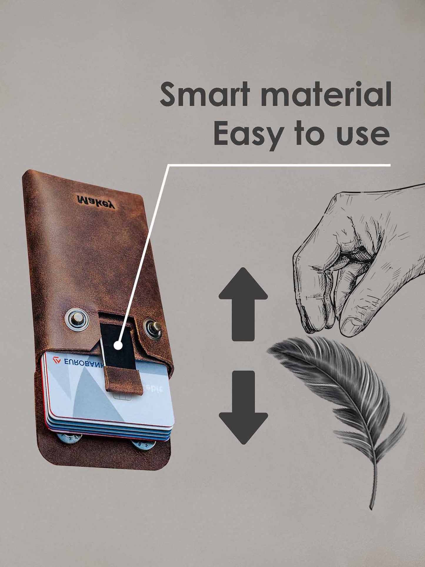 Crazy Horse Leather Type Wallet "Rhombus" - MAKEY EU