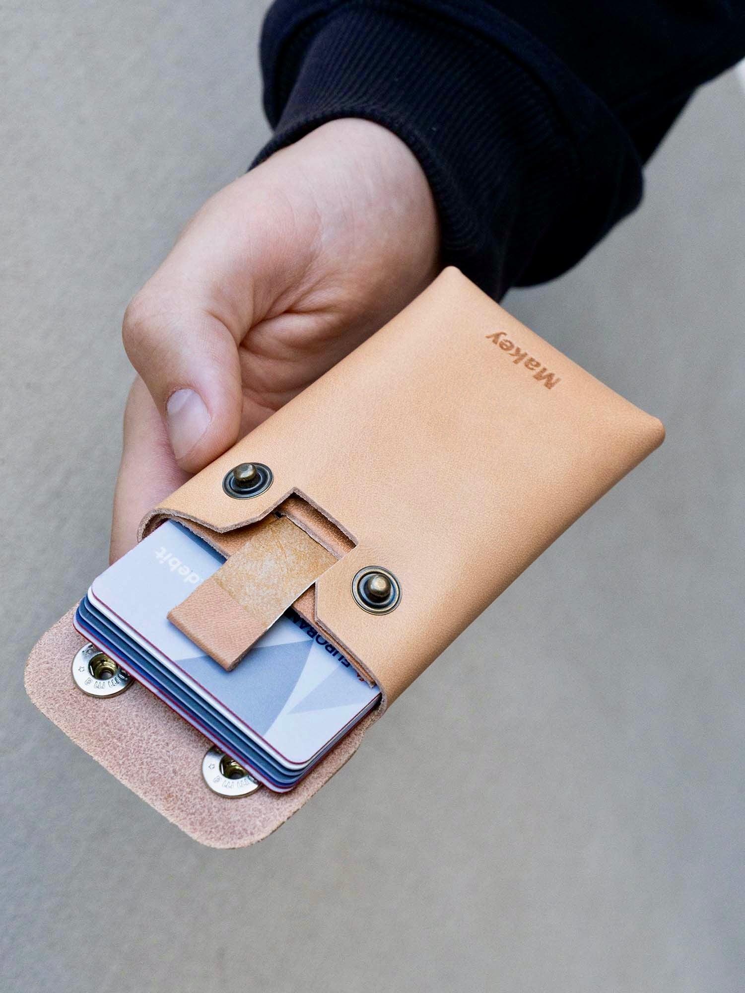 Crazy Horse Leather Type Wallet "Rhombus" - MAKEY EU