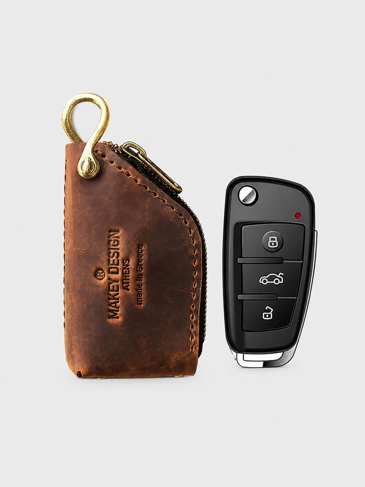 Car Key Keychain Holder "Zipper" Universal