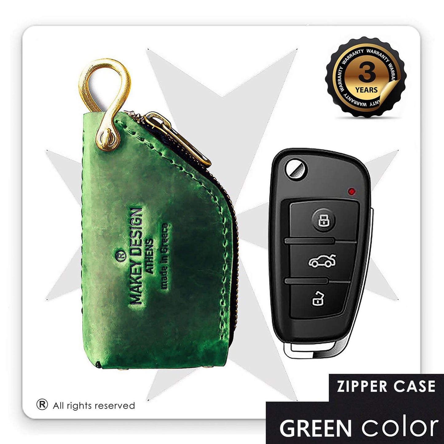Car Key Keychain Holder "Zipper" Universal