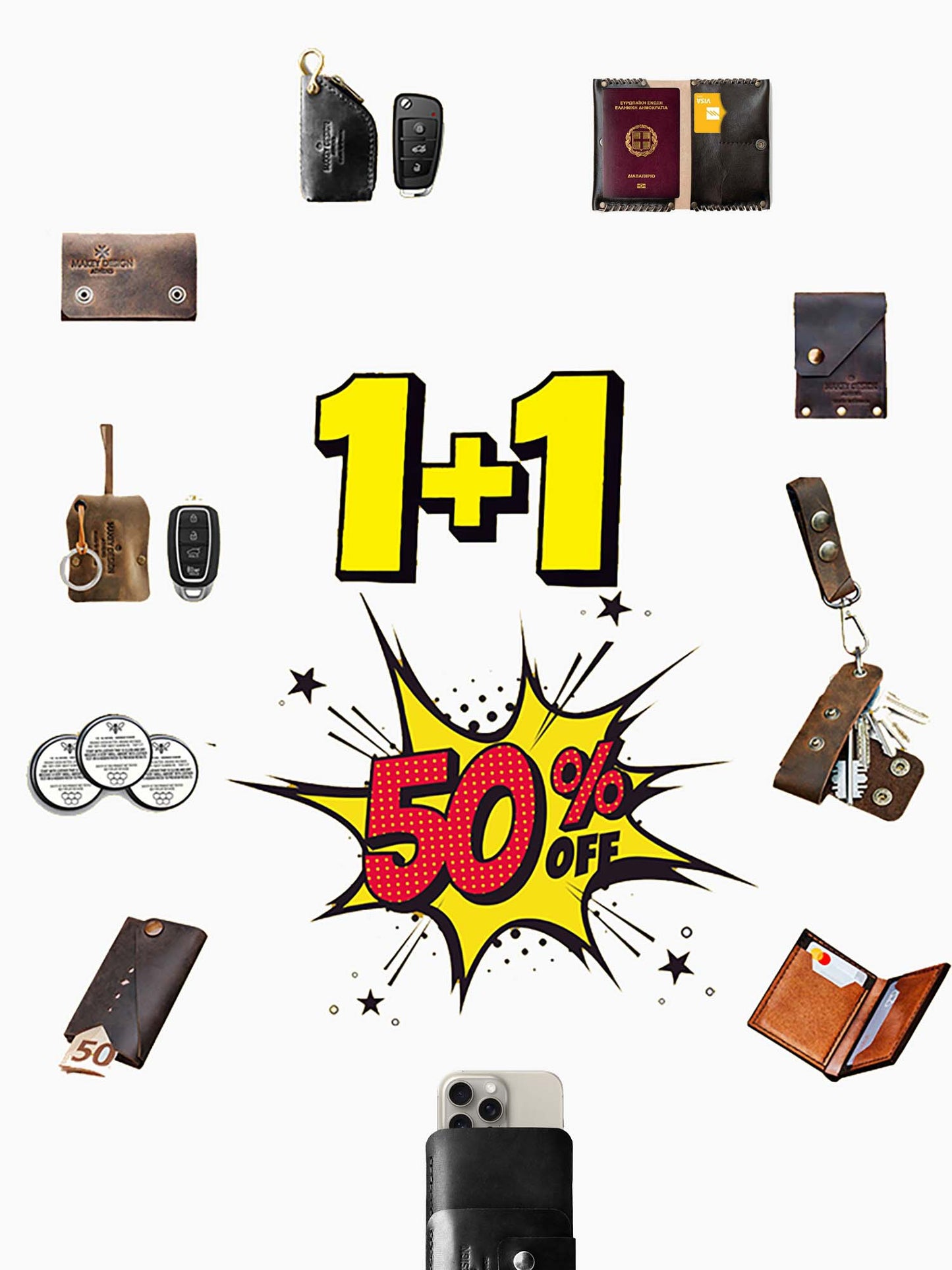 Portemonnee voor kaarten, biljetten en munten "Handy Wallet"