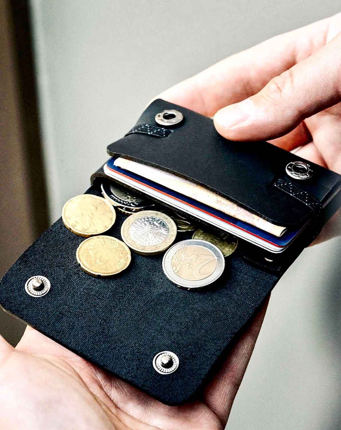 Coin Stack Wallet Wallet for many Coins, Cards and Bills