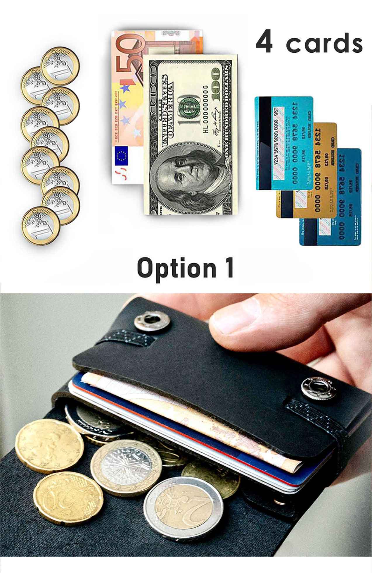 Coin Paper Wallet Wallet for many Coins, Cards and Bills