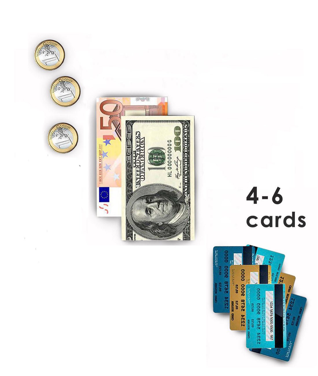 Wallet for Cards and Bills "SLIM WALLET" Croco Black color - MAKEY EU